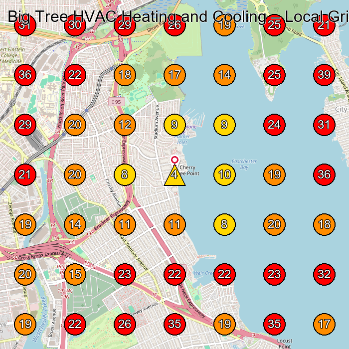 Big Tree HVAC Heating and Cooling GeoGrid visibility map for Hvac Contractor in Bronx